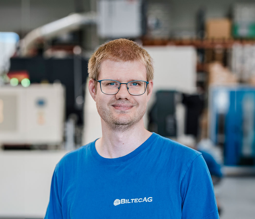 Marcel Grüninger, Fachverantwortlicher für kubische Fertigung und Qualitätssicherung bei Biltec CNC-Profis